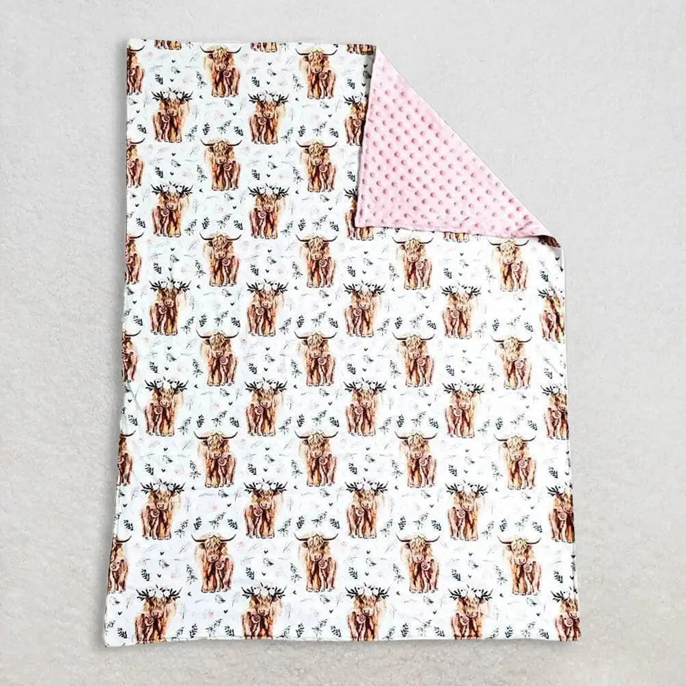 Cow Print Minky Polka Dots Baby Kids Blankets Soft Plush Blanket for All Seasons Cozy Toddler Blanket Throws