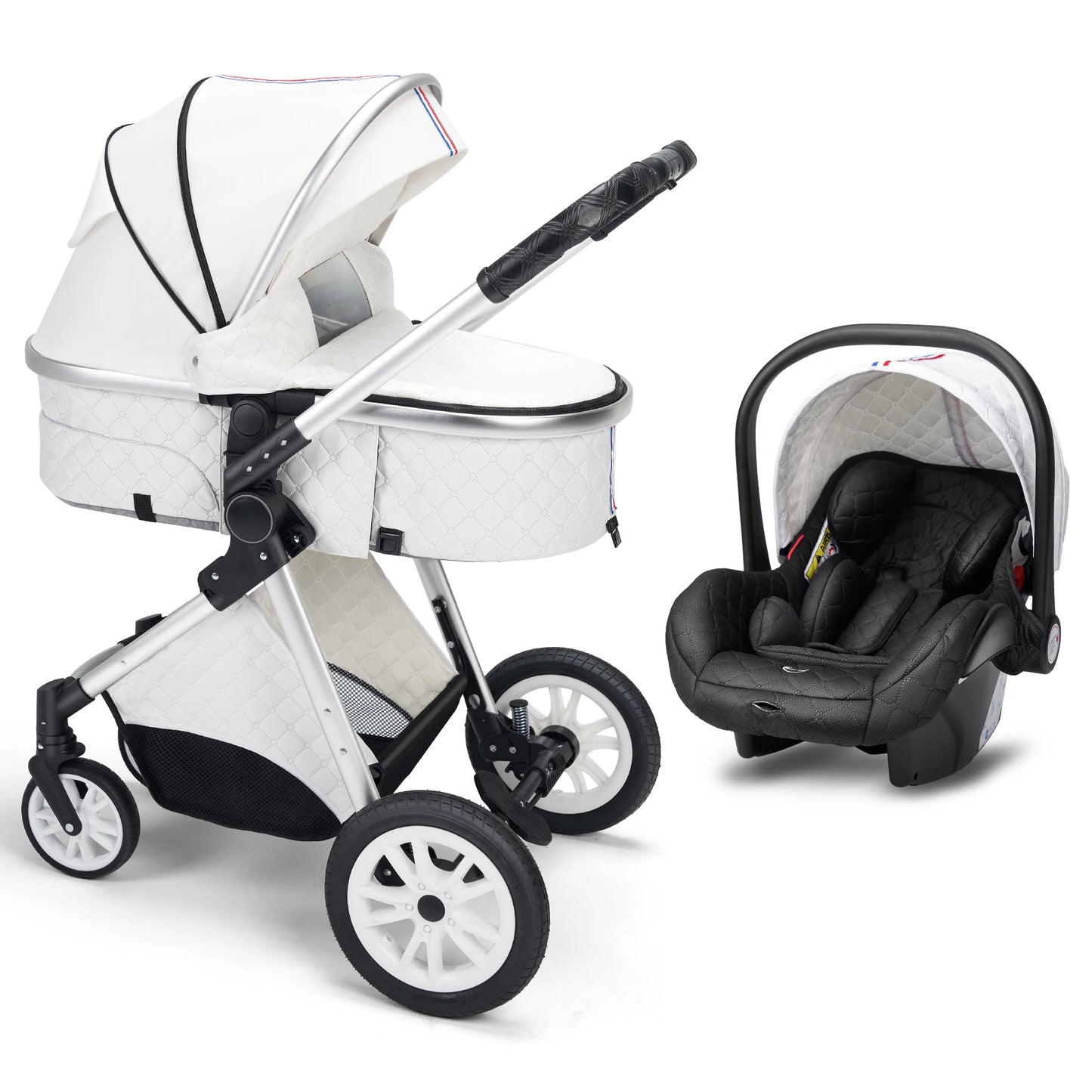 Baby stroller 3in1 Folding Prams High Landscape For Newborn with Mom Bags Adjustable Handle