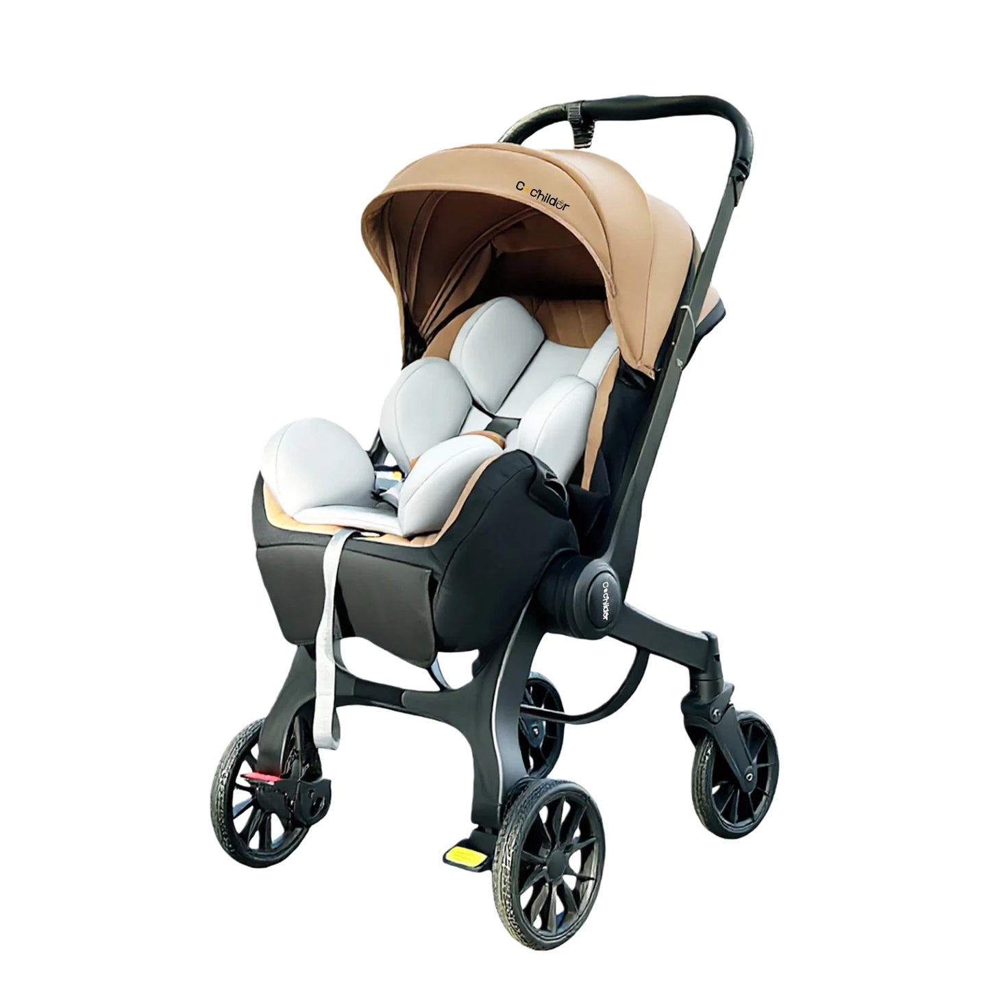 All-Terrain Foldable Baby Stroller, Bidirectional Travel System with Adjustable Backrest, Perfect Camping Cart for Fall