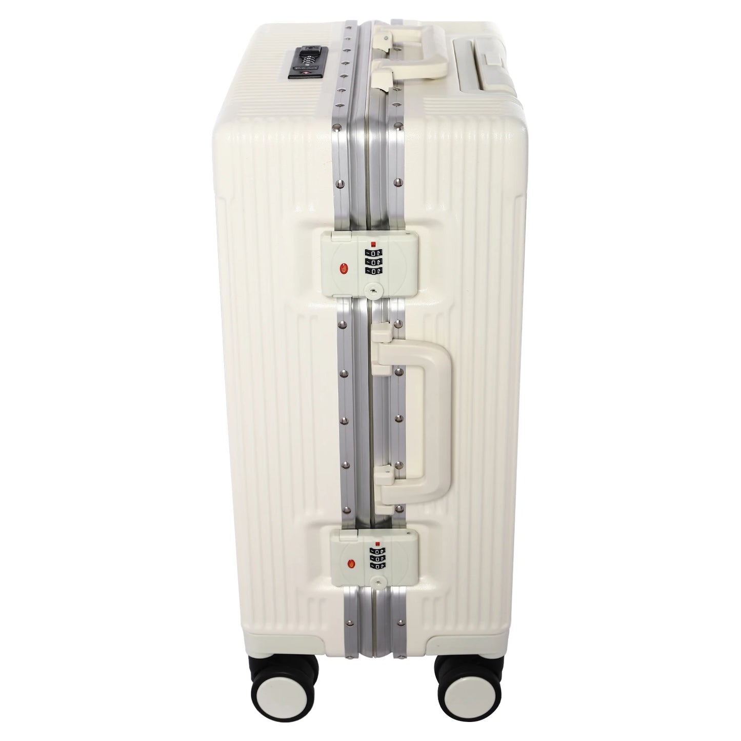 Bymaocar 20 Inch Carry On Luggage USB Charging Port Cup Holder Front Opening PC Hard Shell Suitcase for Airplane Travel