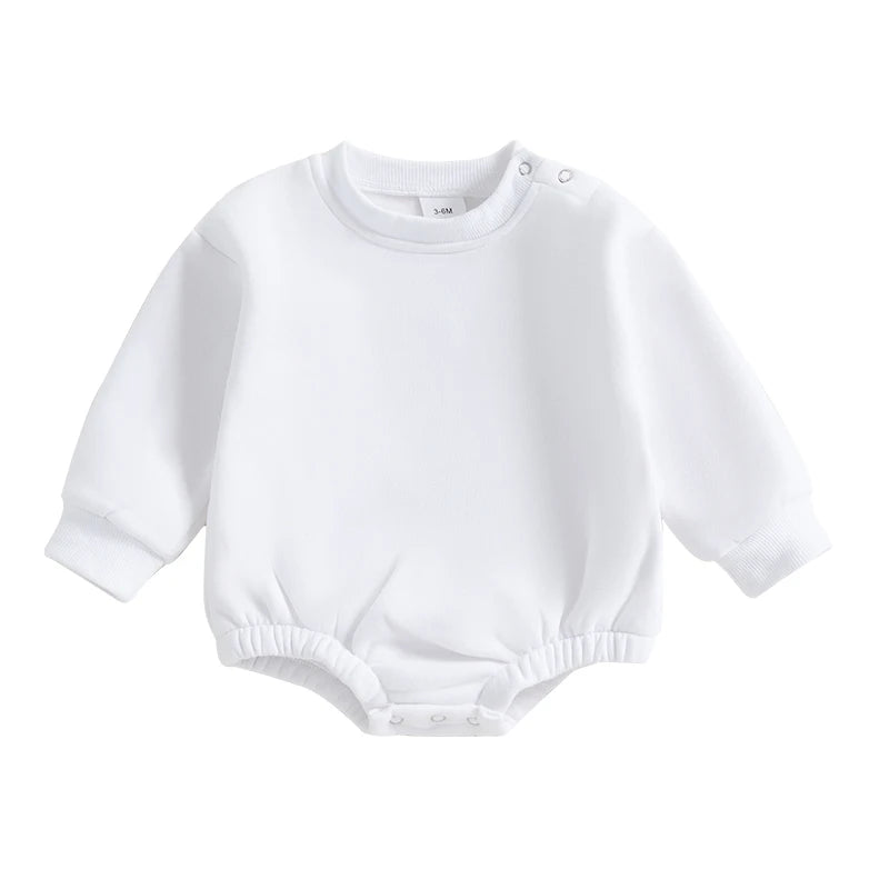 Newborn Baby Boys Girls Winter Jumpsuit Infant Warm Fleece Hooded Romper Toddler Solid Color Casual Outfit Coat
