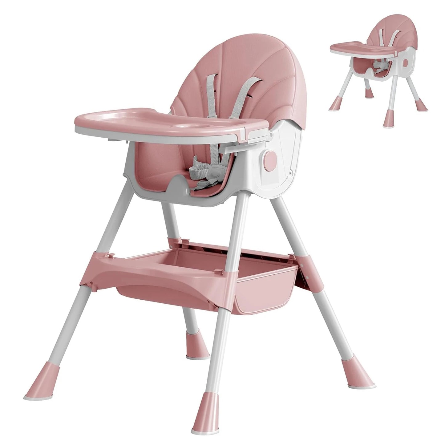 Multifunctional dining chair for folding children, highchair for babies, mobile dining chair for children