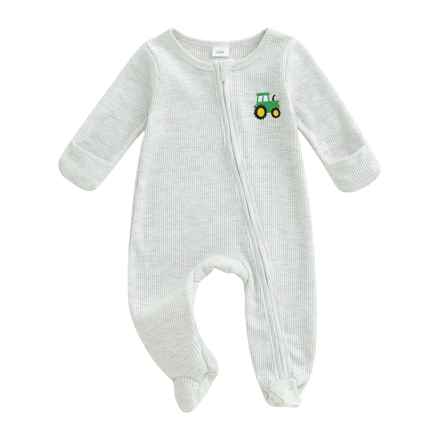 Infant Unisex Hooded with Cute Animal Ears and Zipper Closure Warm Fleece Footed Pajamas for Winter