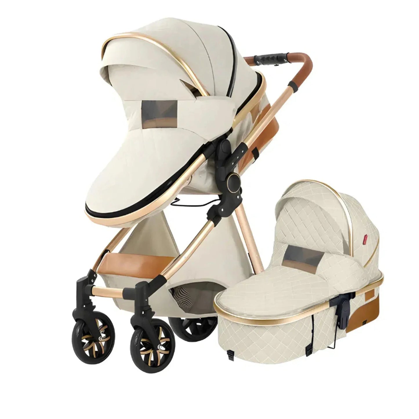 Luxury Travel Pram 3 in 1Baby Stroller High Landscape Baby Carriage Newborn Parm With Mom Bags