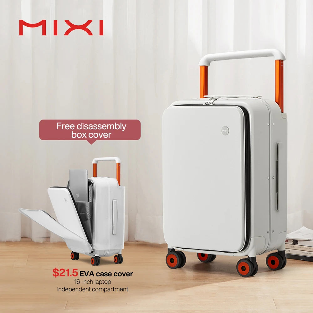 Mixi 2026 New Design Wide Handle Suitcase Men Carry-On Luggage Women Travel Trolley Case