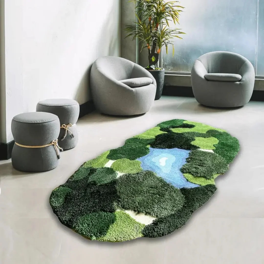 3D Moss Rugs, Plush Ruas Leaf Shaped Rug