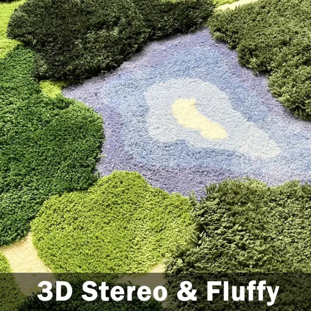 3D Moss Rugs, Plush Ruas Leaf Shaped Rug