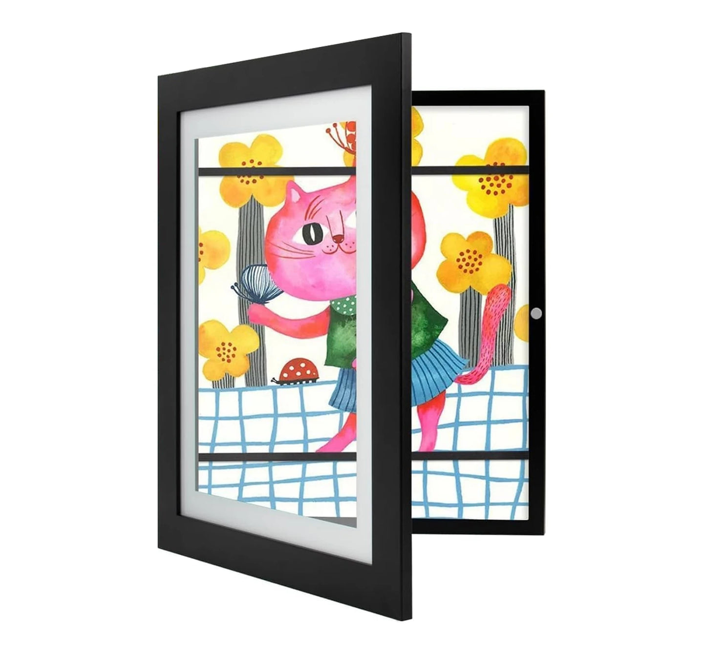 A4 Kids Artwork White Frame Wood Paint Frames Changeable With Acrylic Front Opening Holds 150 Pictures, Art Frames For Kids Art