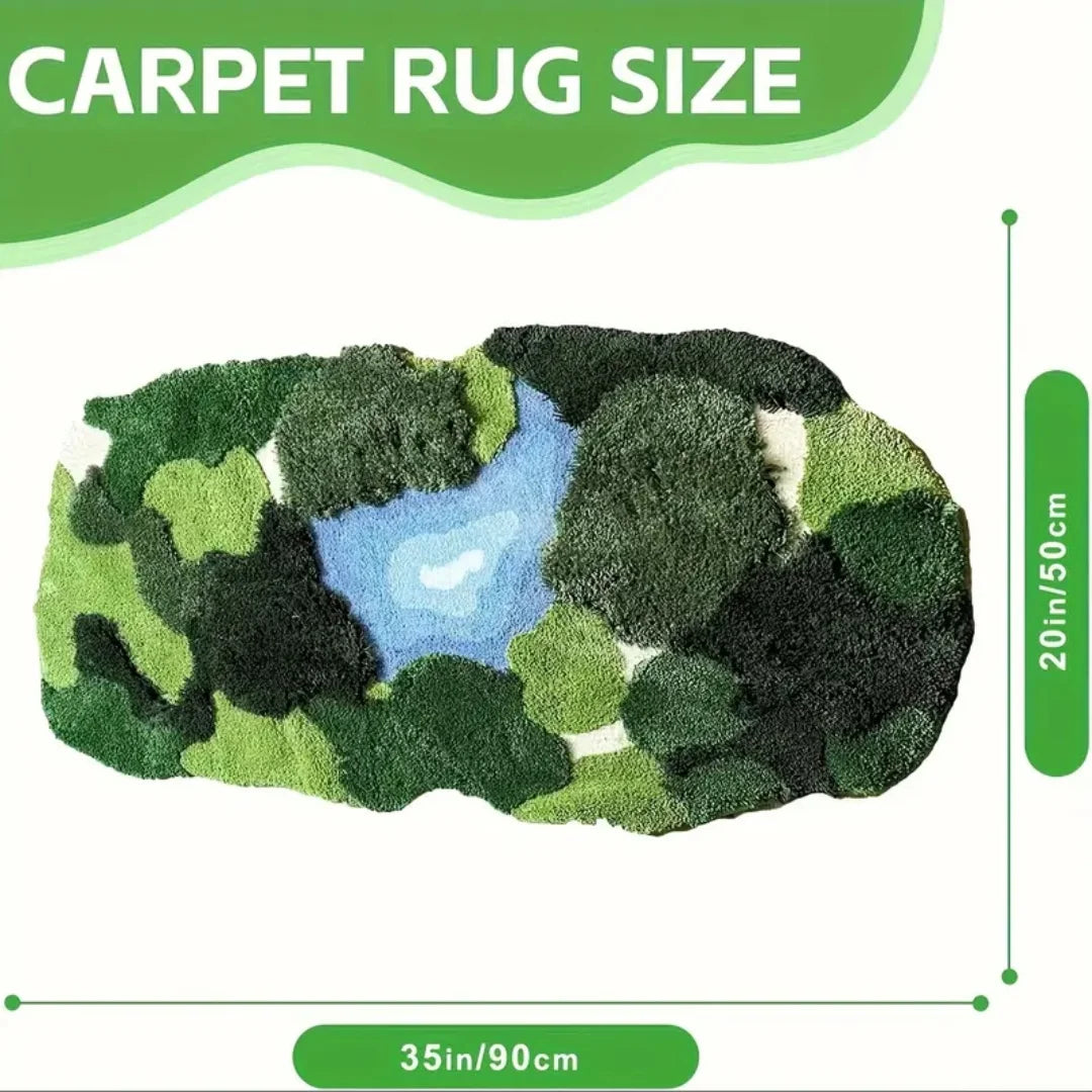 3D Moss Rugs, Plush Ruas Leaf Shaped Rug
