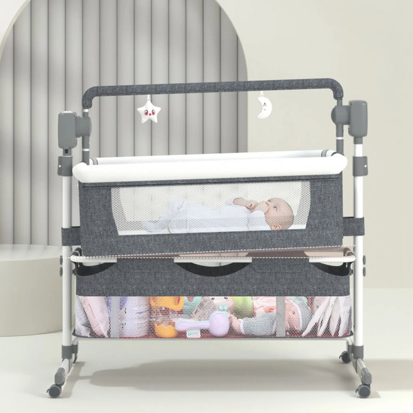 Baby Rocking Bassinet Portable Newborn Cradle Bedside Sleeper