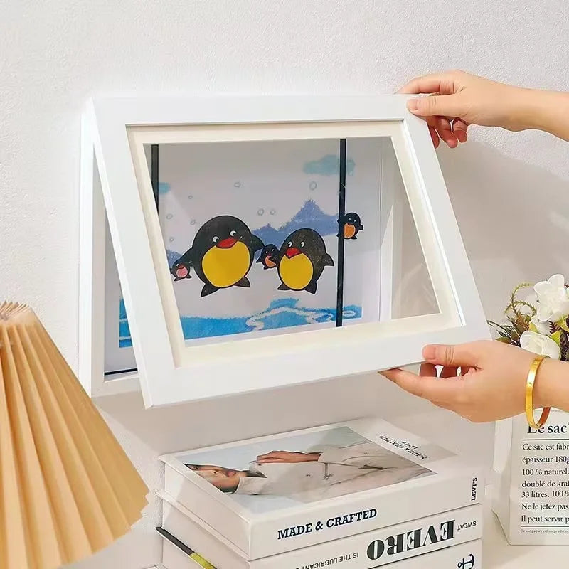 A4 Kids Artwork White Frame Wood Paint Frames Changeable With Acrylic Front Opening Holds 150 Pictures, Art Frames For Kids Art