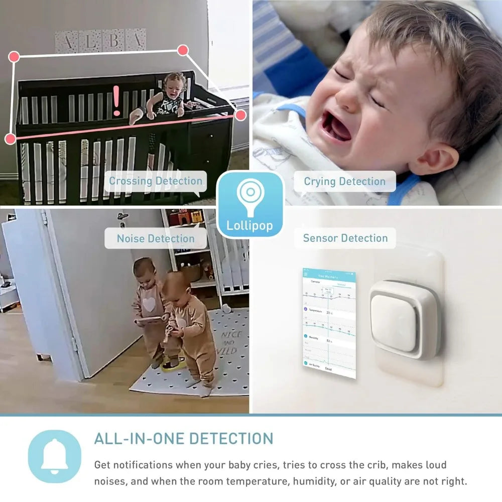 Baby Monitor (Pistachio) - Full-Featured Smart Wi-Fi Camera of True Crying Detection with Extra in-App Plan