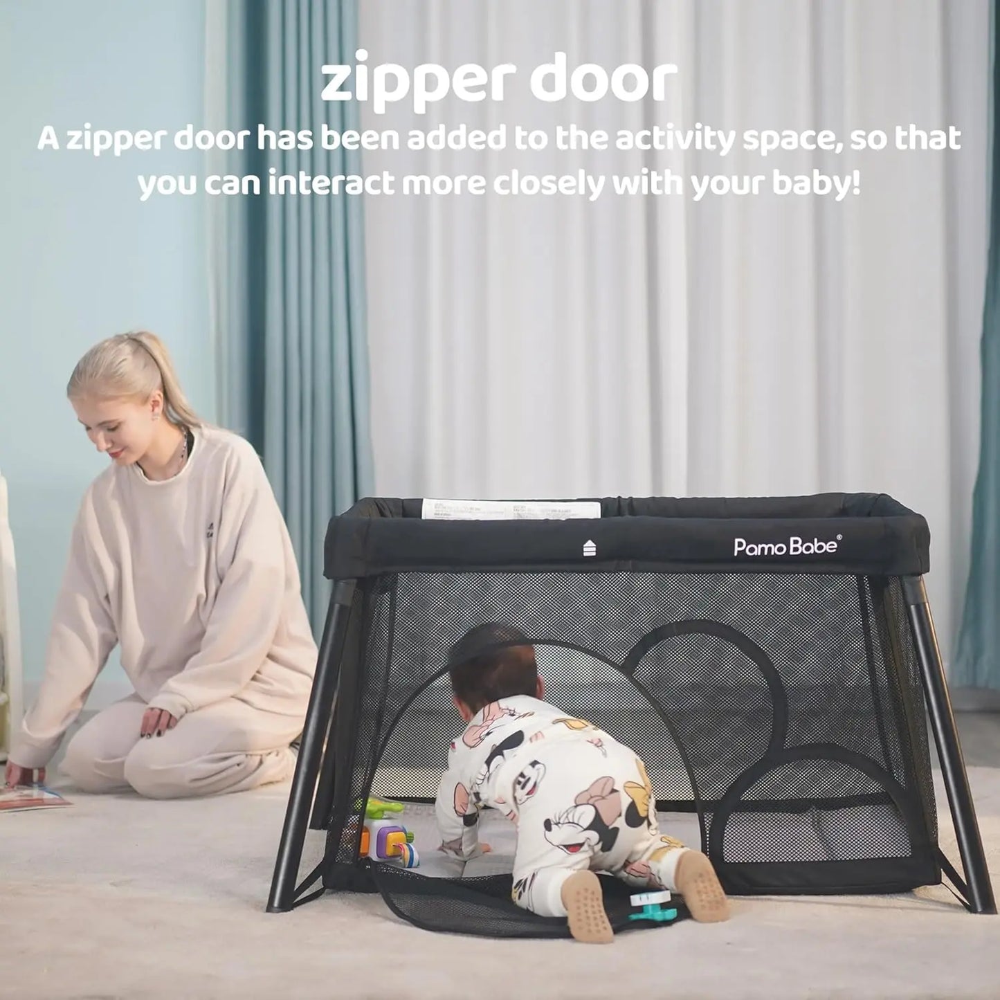 Lightweight Portable Travel Crib Playpen with Bassinet for Babies - Easy Setup & Safe Play