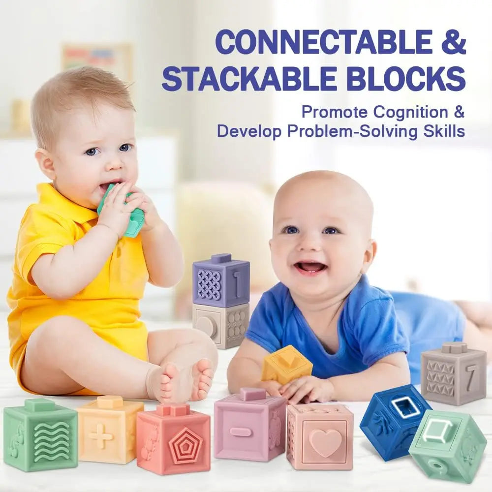Stacking Blocks & Teething Rings & Sensory Balls for Development