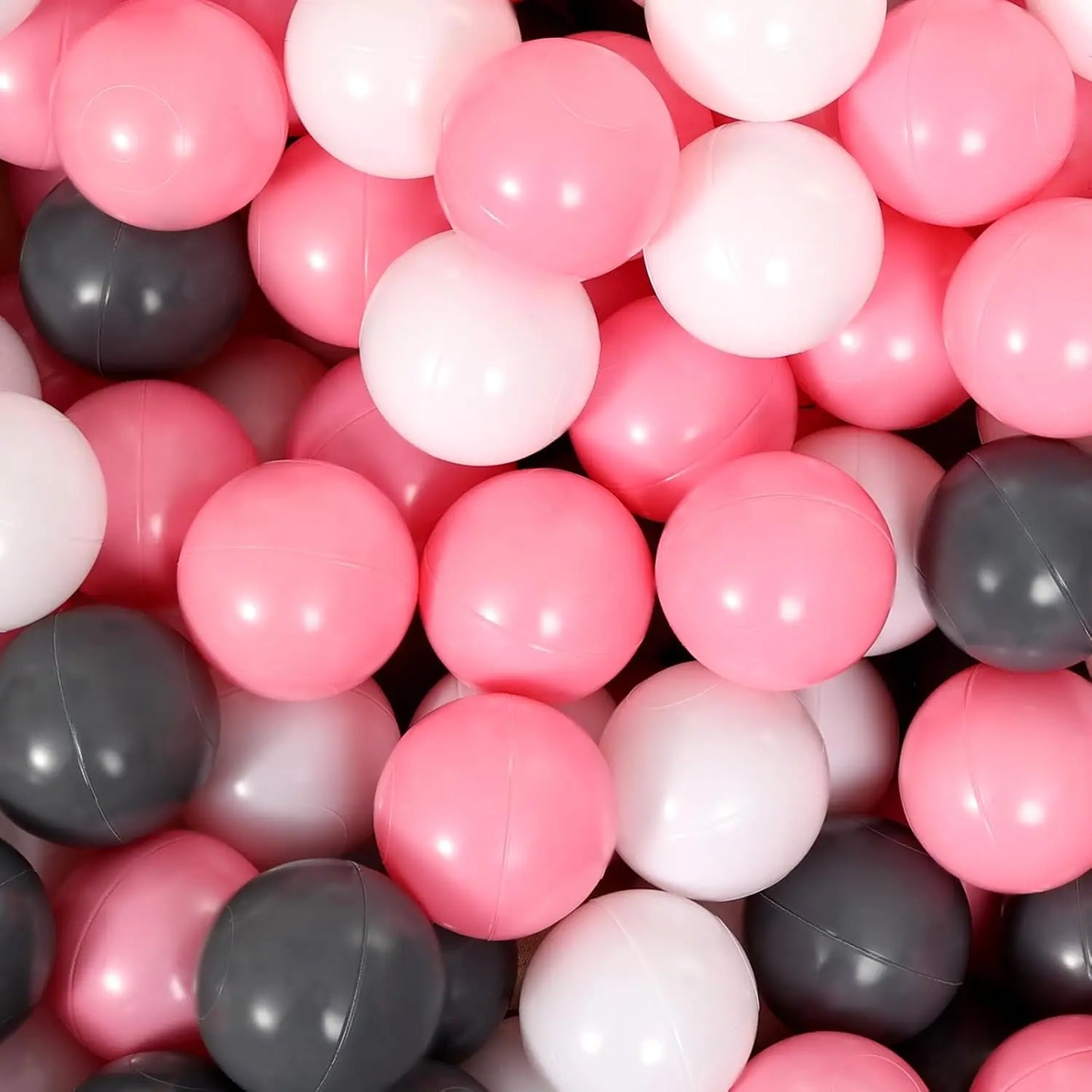 Ball Pit Balls for Toddlers: 50 Colorful Pink, White, and Grey Balls – BPA-Free, Phthalate-Free, Crush-Resistant Plastic, 2.2 In