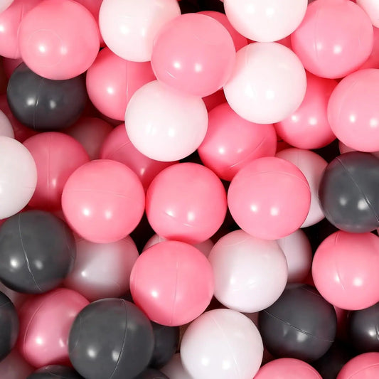 Ball Pit Balls for Toddlers: 50 Colorful Pink, White, and Grey Balls – BPA-Free, Phthalate-Free, Crush-Resistant Plastic, 2.2 In