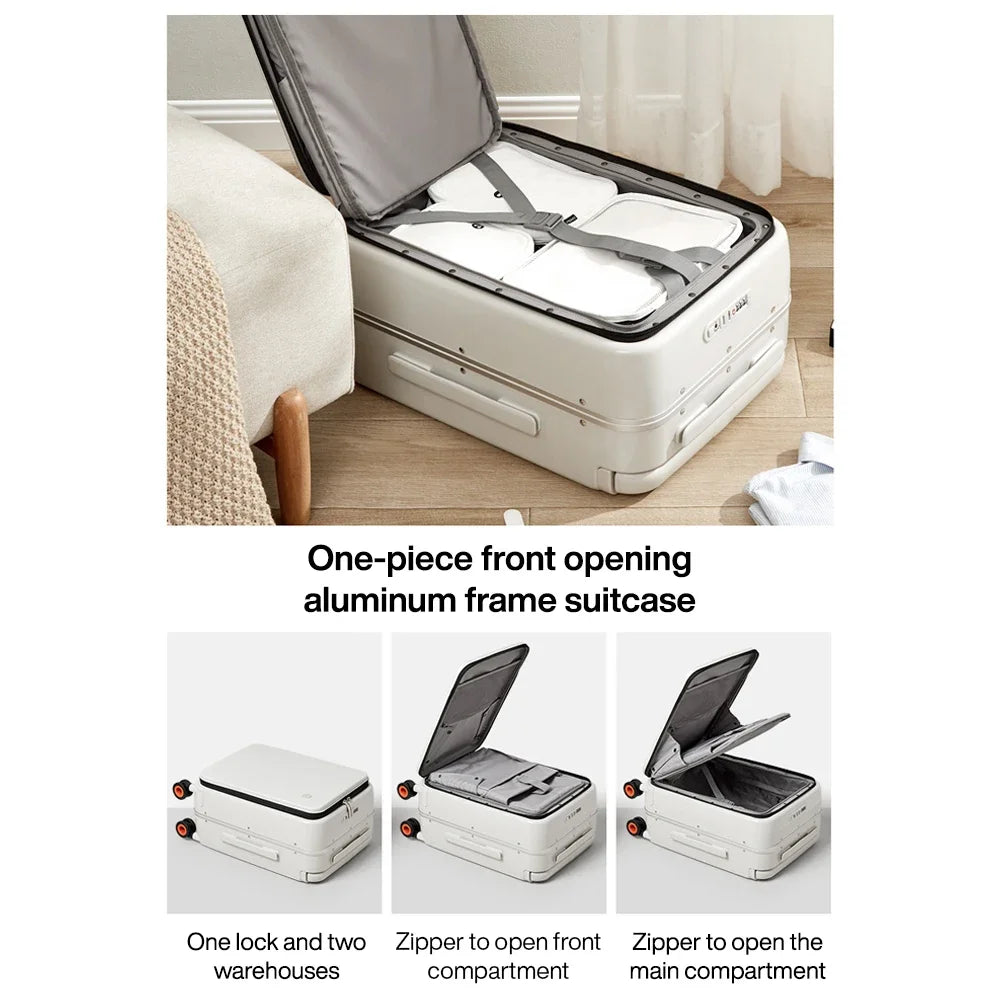 Mixi 2026 New Design Wide Handle Suitcase Men Carry-On Luggage Women Travel Trolley Case