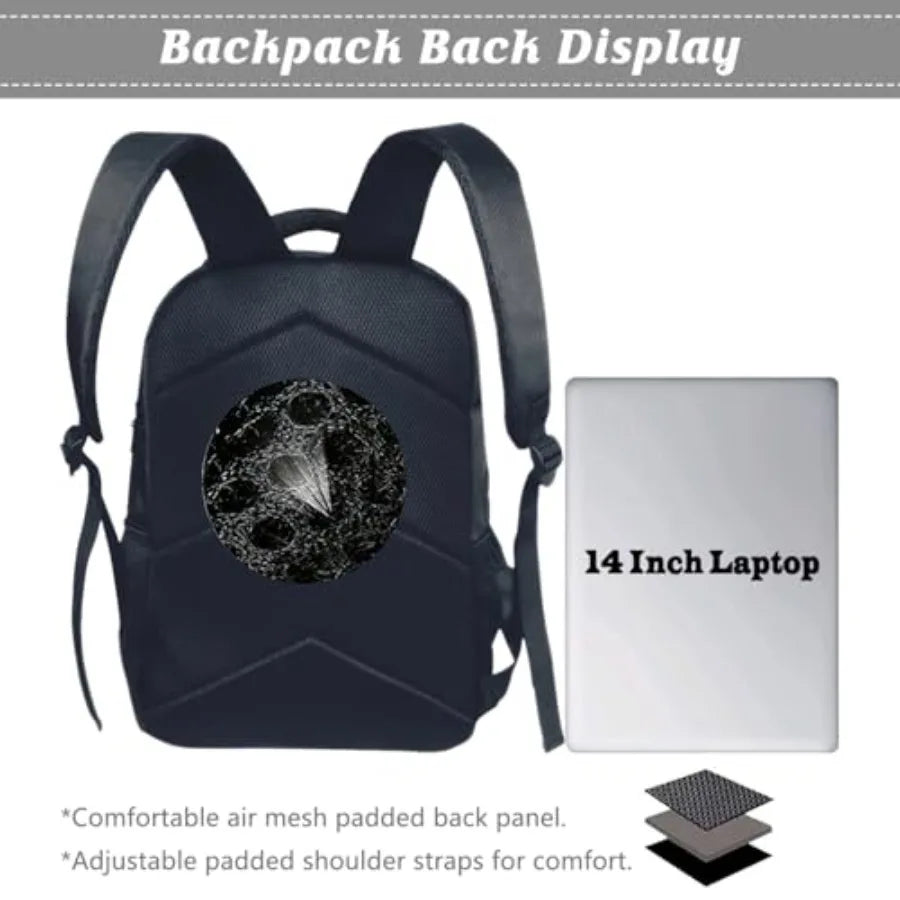 Backpack School Bookbag 16inch Schoolbag With Lunch Box Bag And Pencil Case Set For Boys Girls