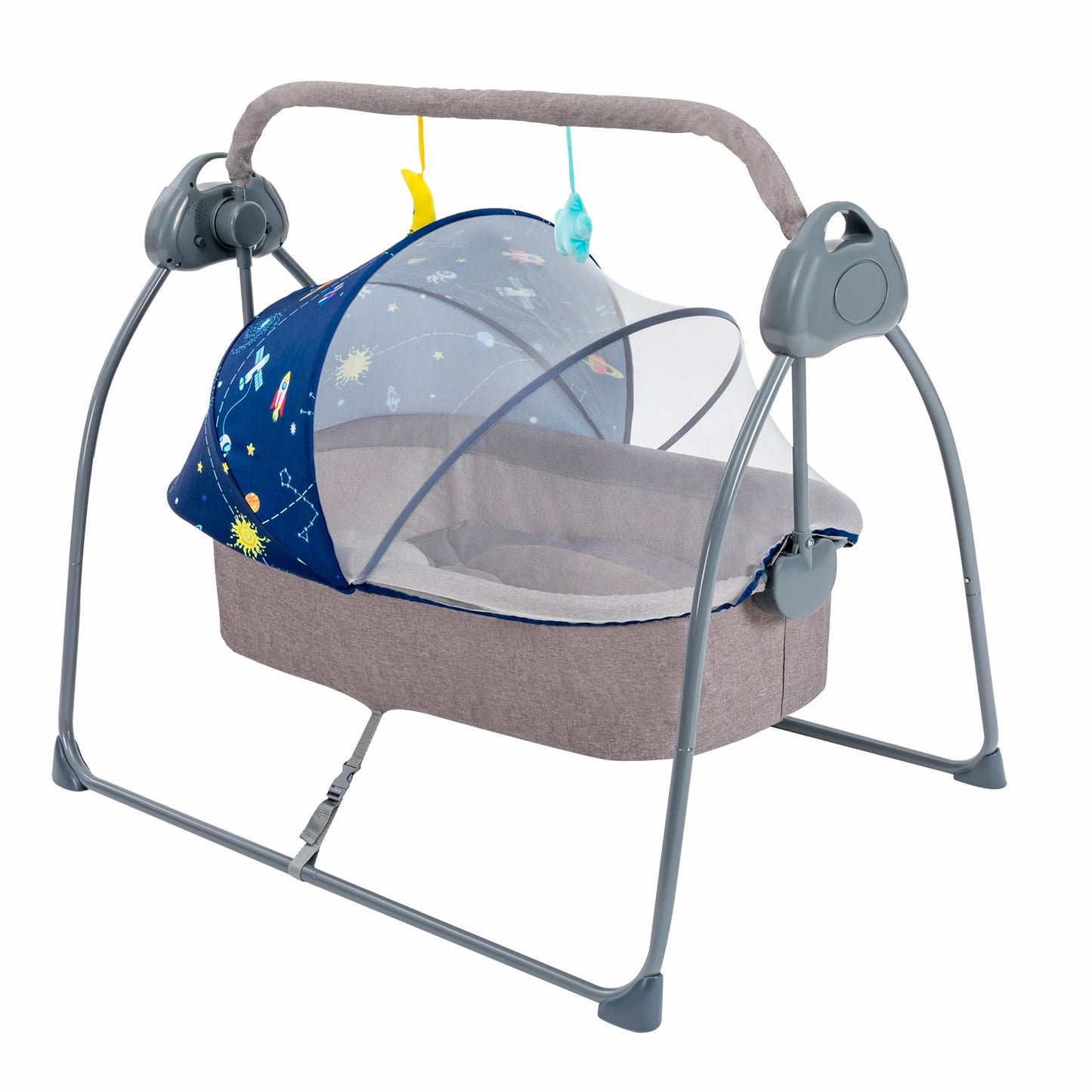 Baby Cradle Swing 5 Speeds Electric Stand Crib Auto Rocking Chair Bed with Remote Control