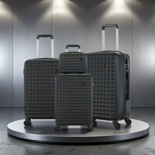 4-Piece ABS Hard side Spinner Luggage Sets (18/23/27 Inch + 13 Inch Cosmetic Case)