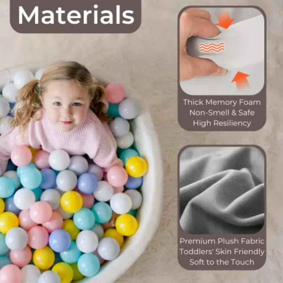 Deluxe Round Ball Pit Premium Handmade Kiddie Balls Pool Soft Indoor Outdoor Nursery Baby Playpen