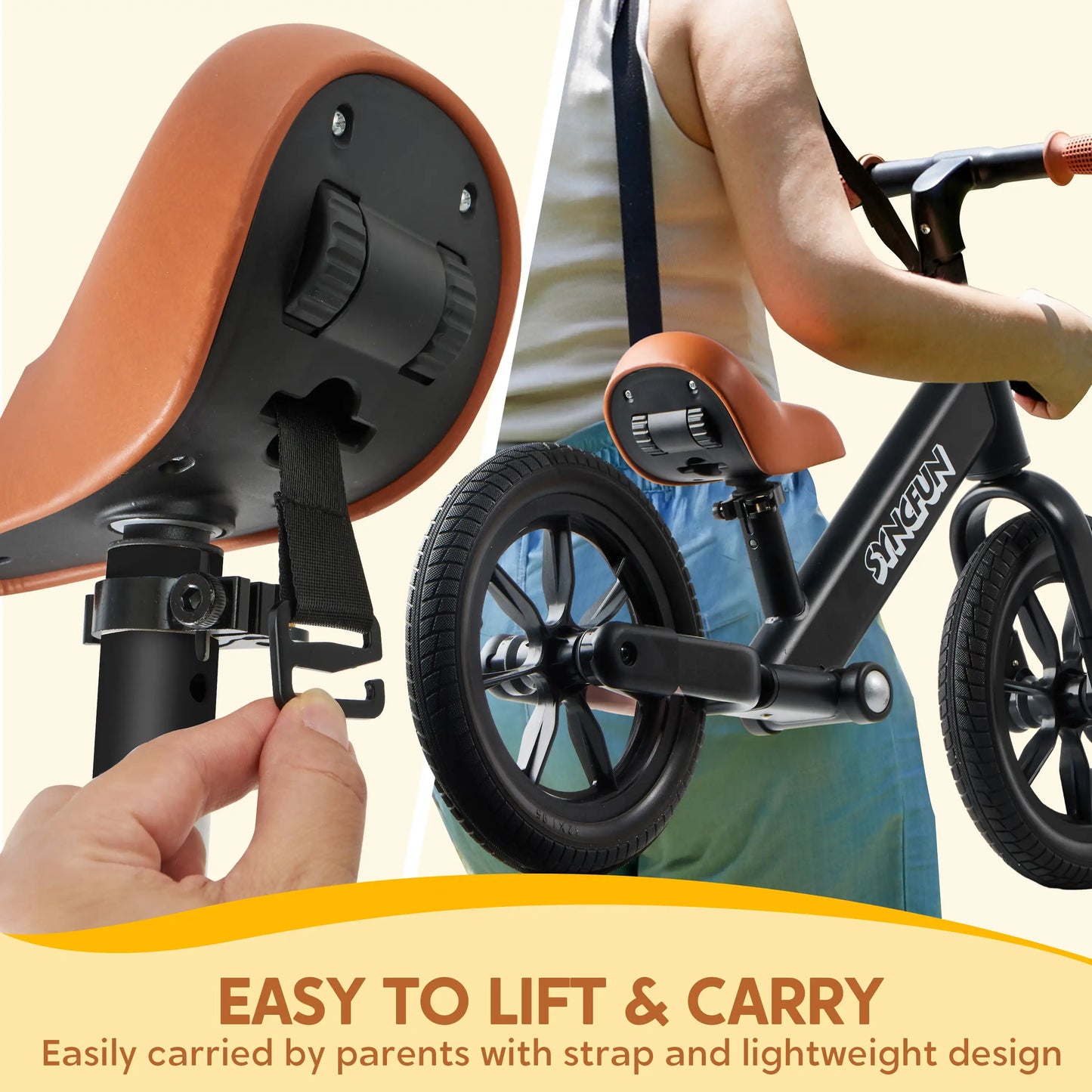 Syncfun Balance Bike Lightweight Toddler Bike for 2 to 5 Years Kids No Pedal Riding Toys with 12" Anti-Skid Wheels Kids Gifts