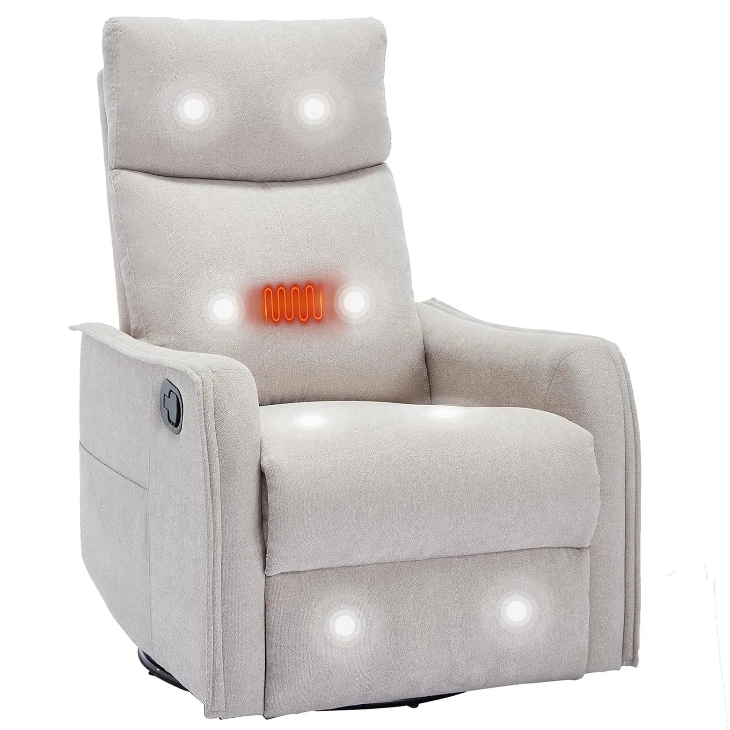 360 Swivel Rocking Recliner Chair for Adults, Nursery Rocking Chair with Heat and Massage, Glider Reclining Chair