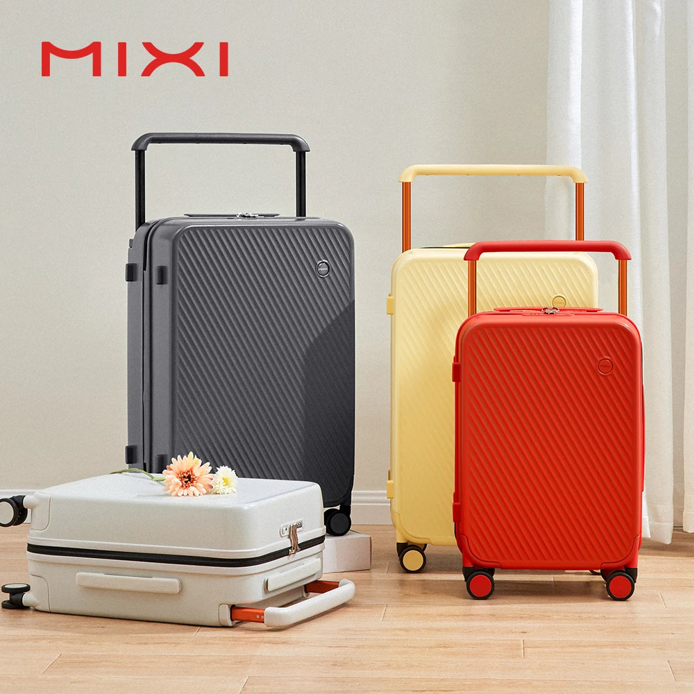 Mixi Gorgeous Wide Handle Suitcase 24" Travel Luggage Rolling Wheels Women Men 20" Carry On Cabin Hard side