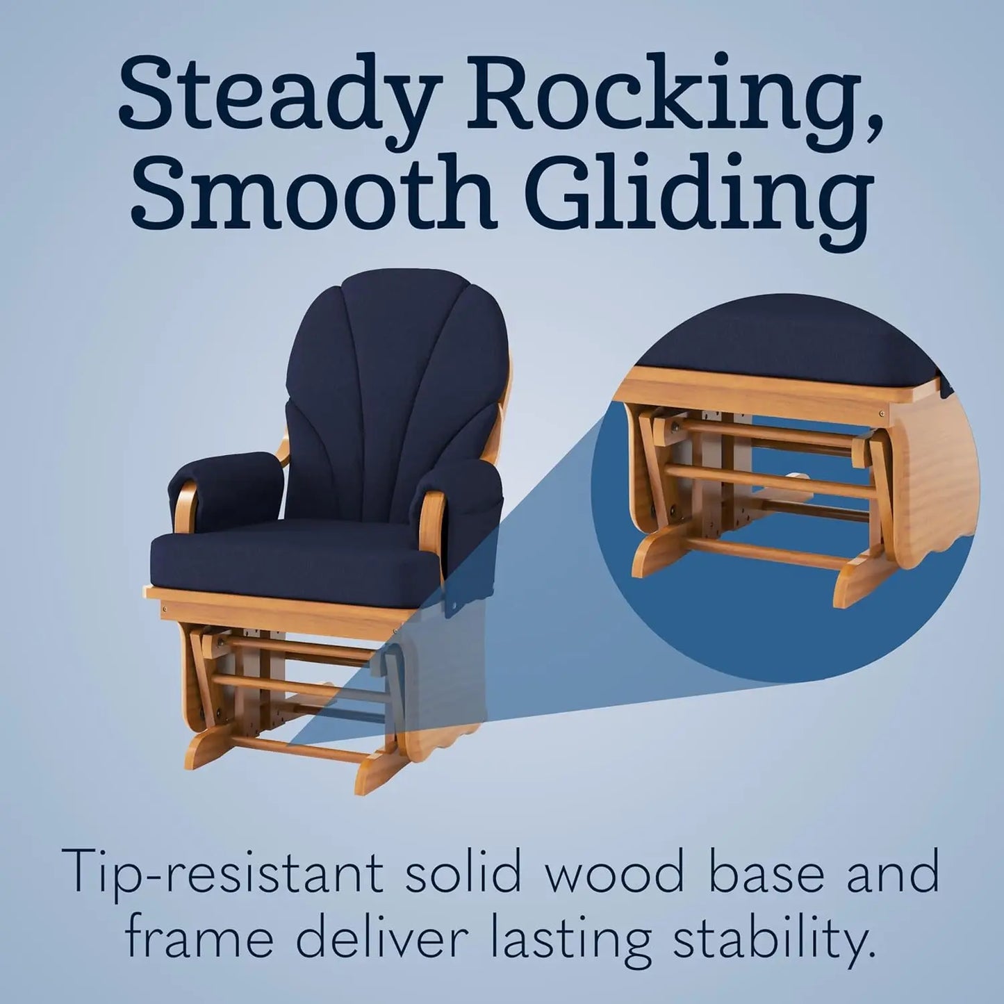 Lullaby Wood Base Glider Rocker