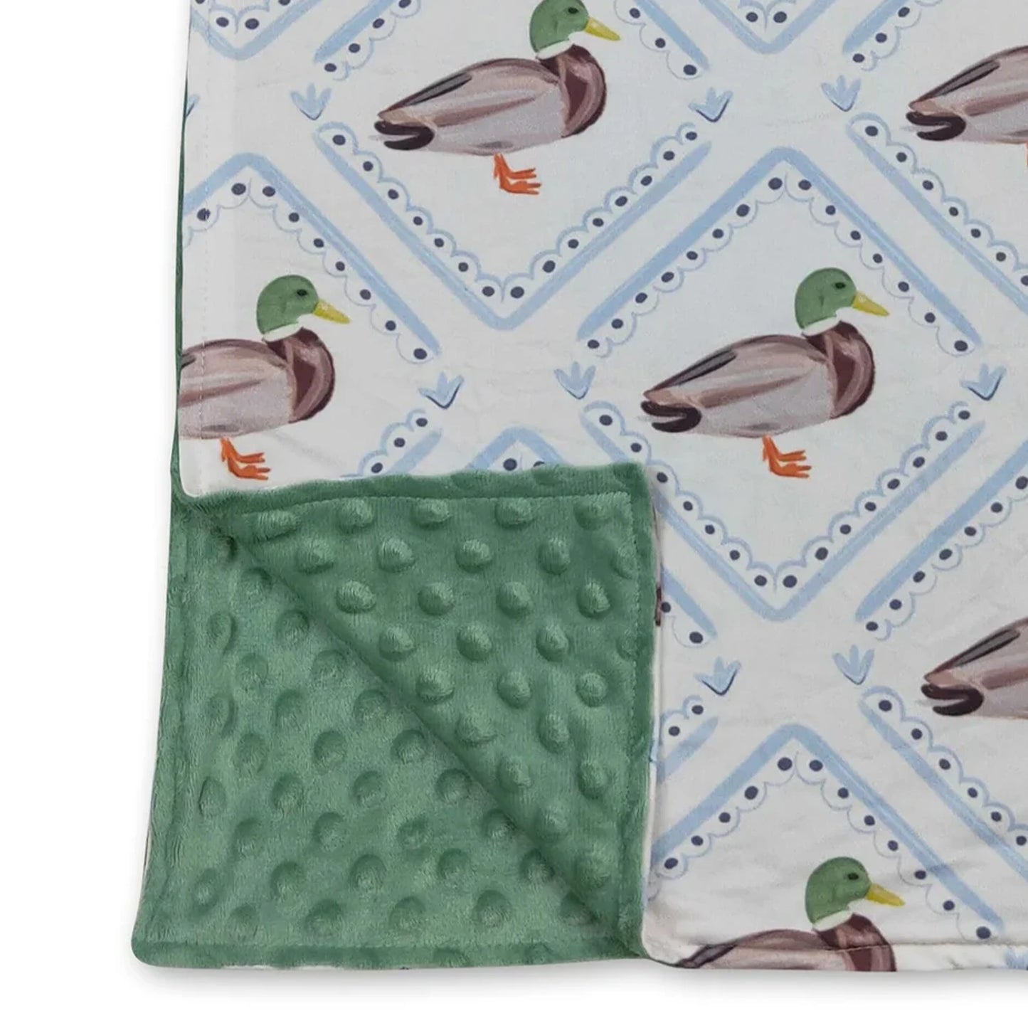 Baby Kids Green Ducks Plaid Southern Blankets