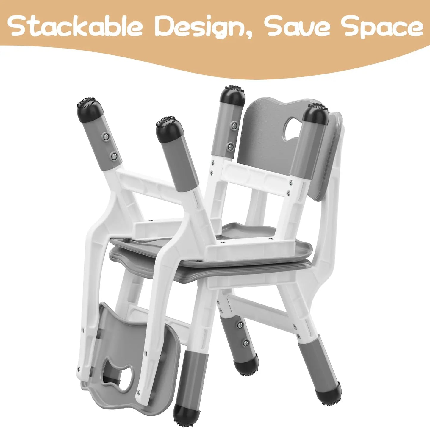 2pcs Stackable Adjustable Kids Chair