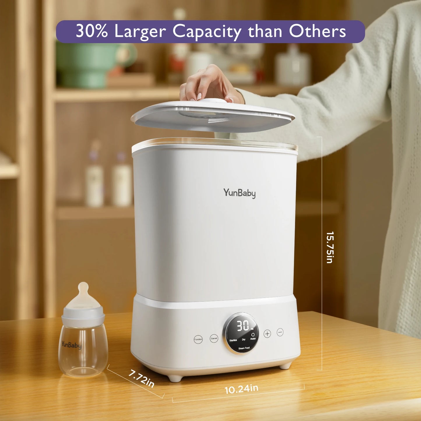 YunBaby One-Touch Control Baby Bottle Steamer and Dryer