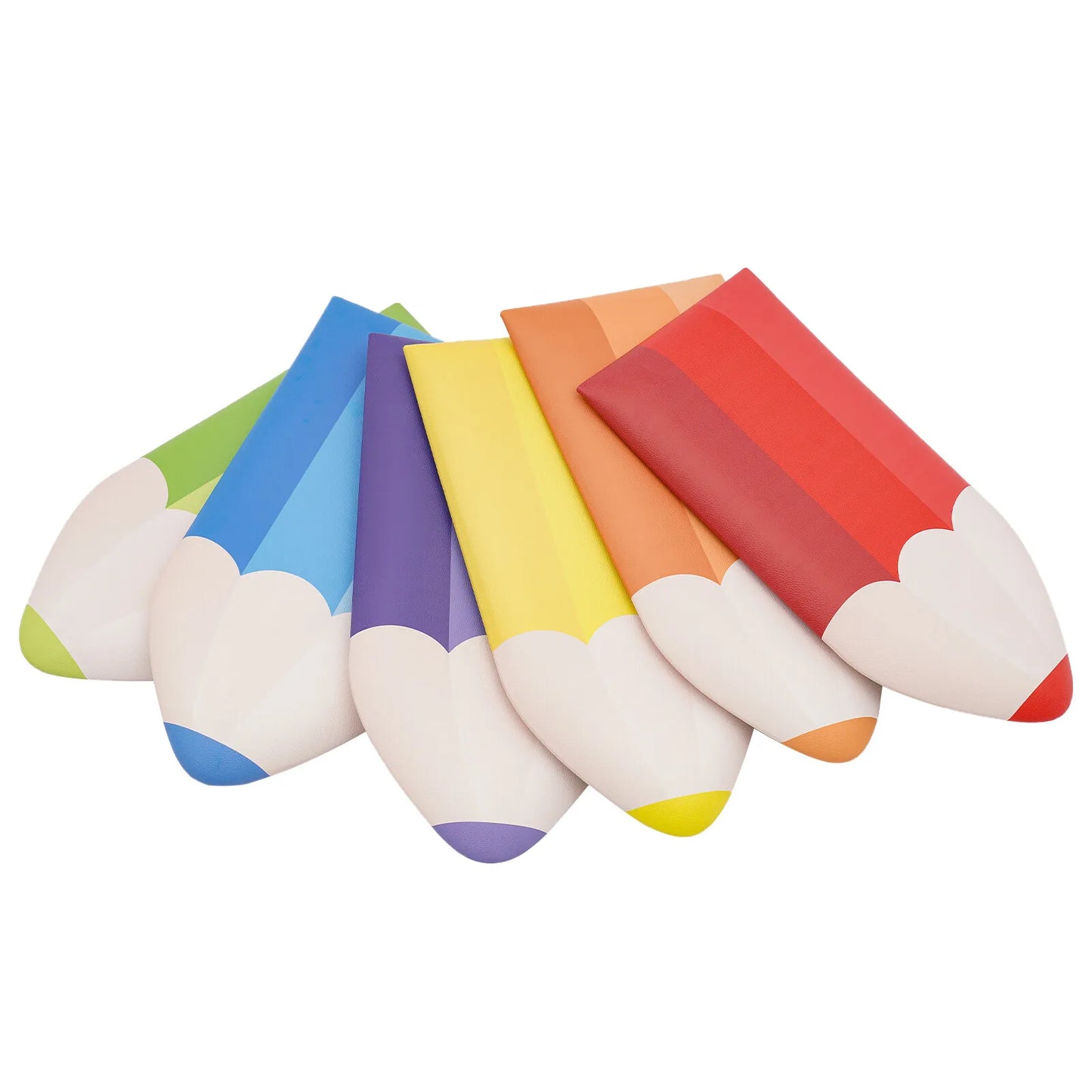 6Pcs 3D Pencil Wall Padding for Kids Room Nursery Soft PU Leather Anti Collision Sticker Self Adhesive Mat