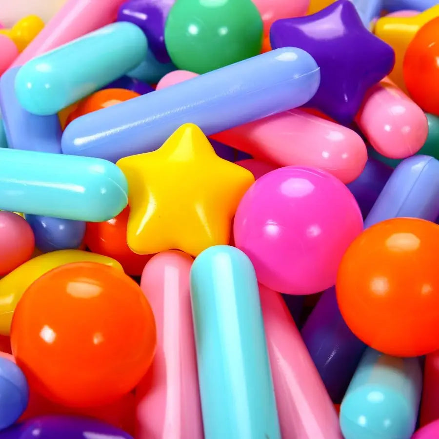 Pit Balls Stars Hearts Strip Shapes for Toddlers 50 150 200 500 Plastic Toy Balls for Boy Girls Ballpit Play Tent Playhouse