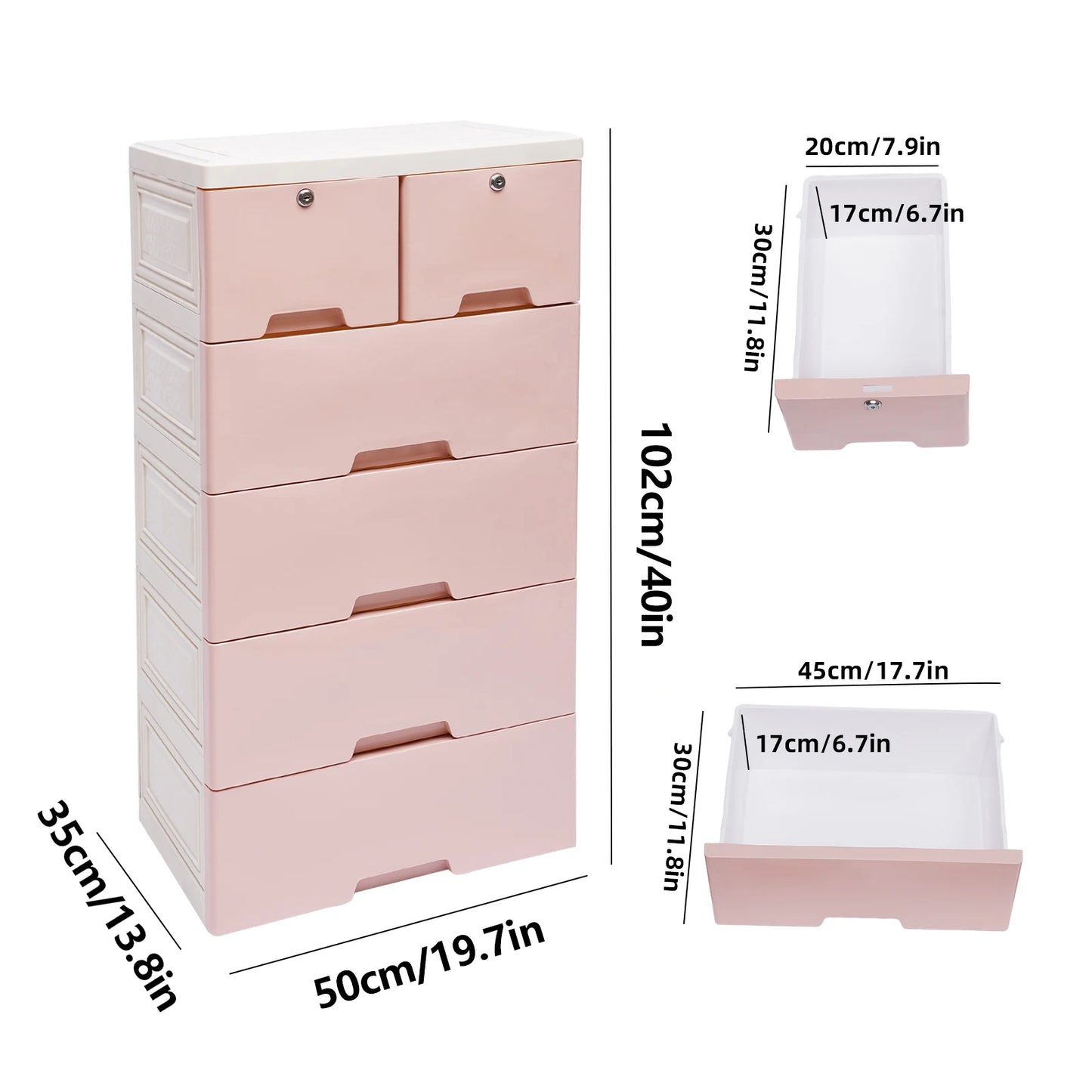 Classic 6 Drawer Plastic Dresser Storage Tower Closet Organizer Unit