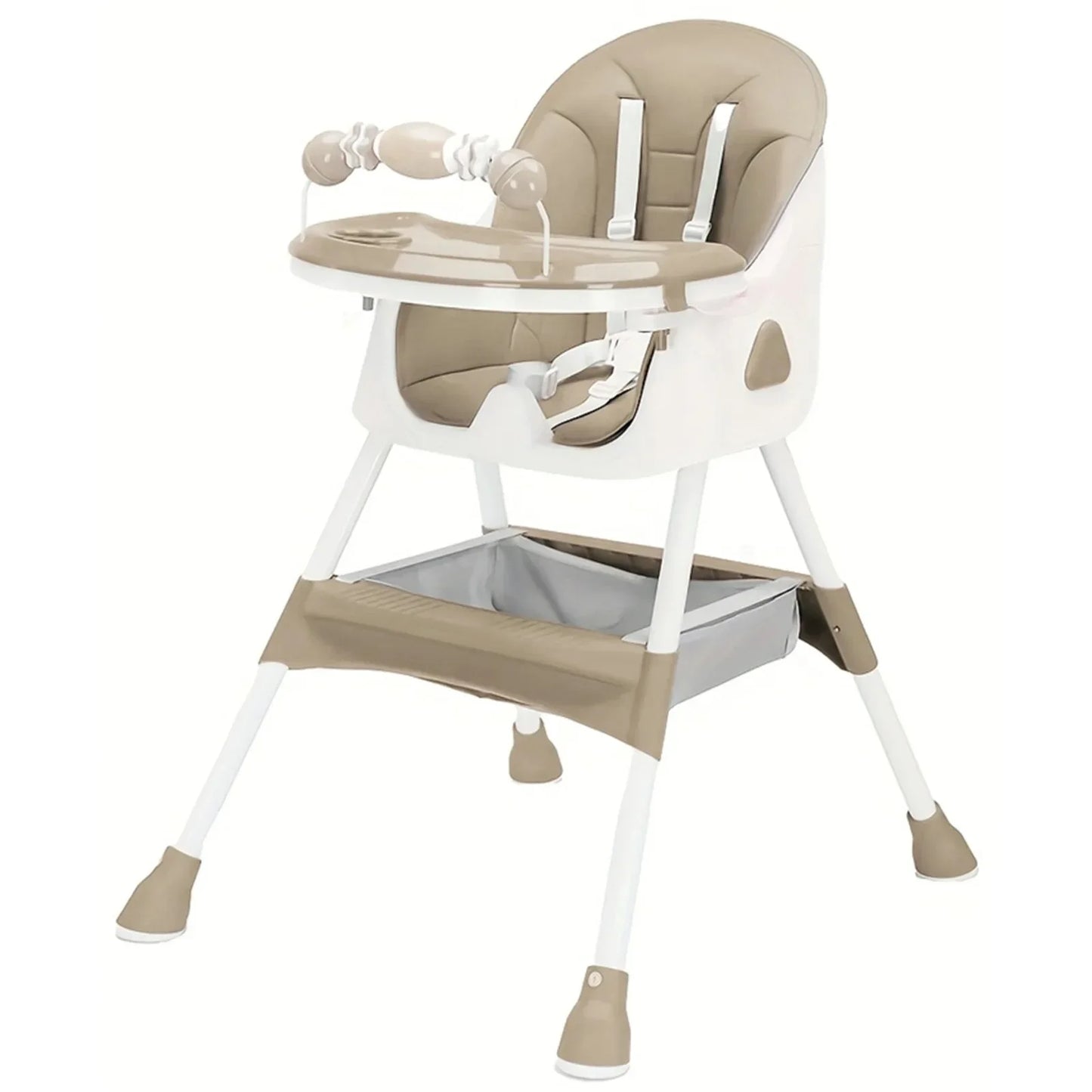 Foldable Baby High Chair 6 Months Plus, with Large Anti slip Pad & Toy Rack