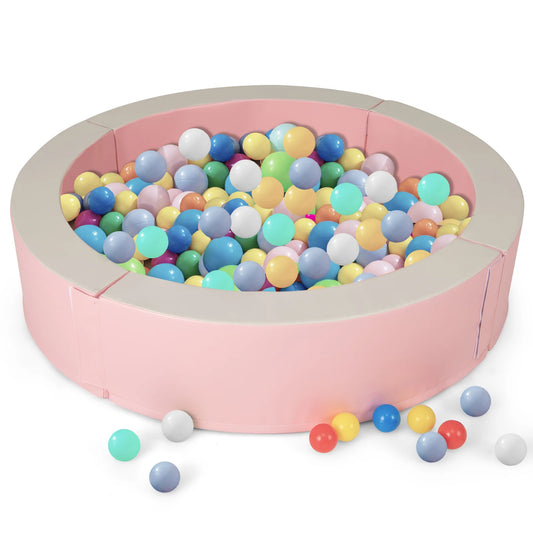 44. 5" x 10" Baby Ball Pit Detachable Foam Ball Pit with 50 Colorful Ocean Balls