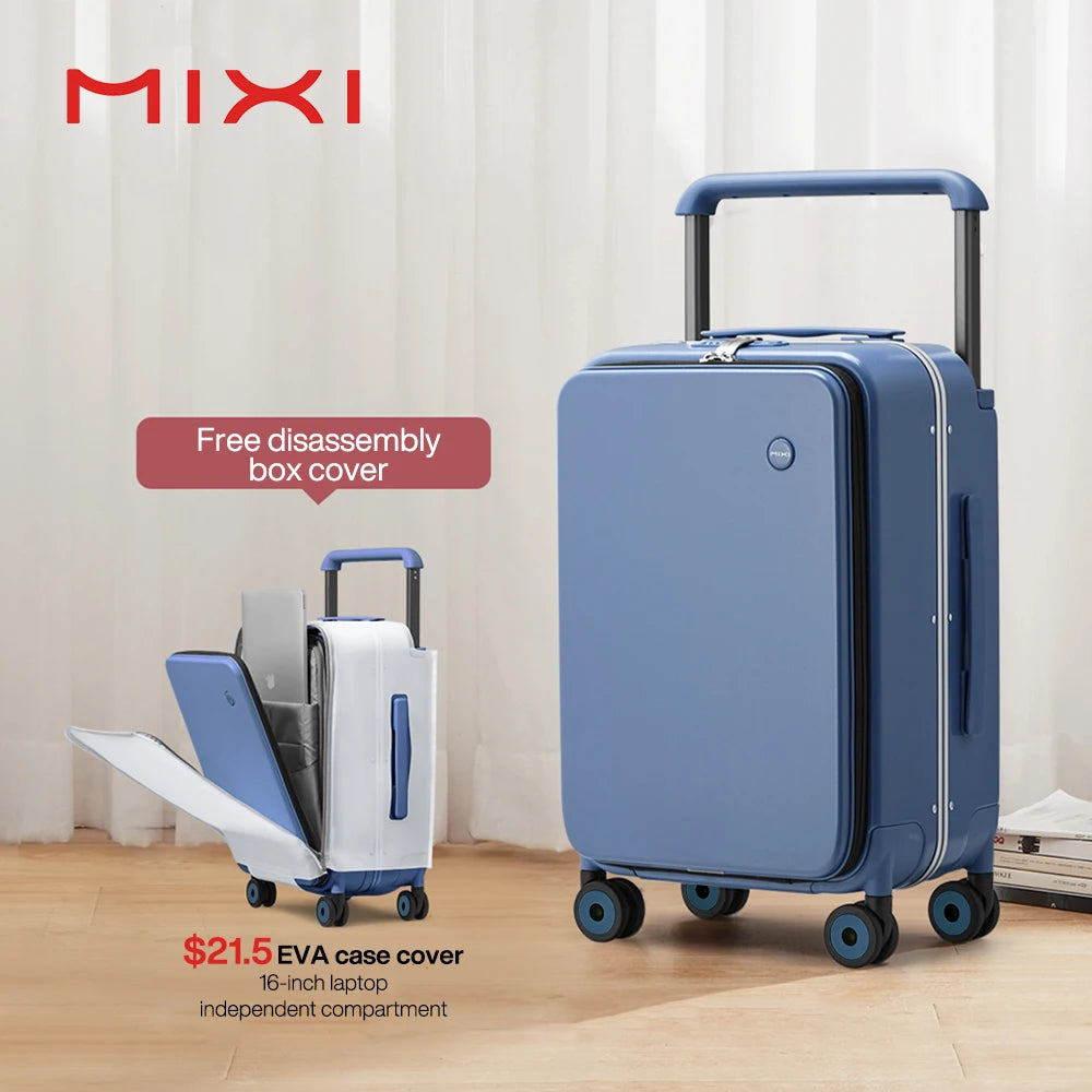 Mixi 2026 New Design Wide Handle Suitcase Men Carry-On Luggage Women Travel Trolley Case