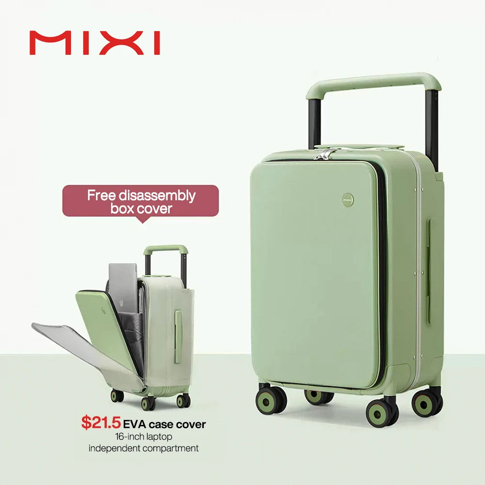 Mixi 2026 New Design Wide Handle Suitcase Men Carry-On Luggage Women Travel Trolley Case