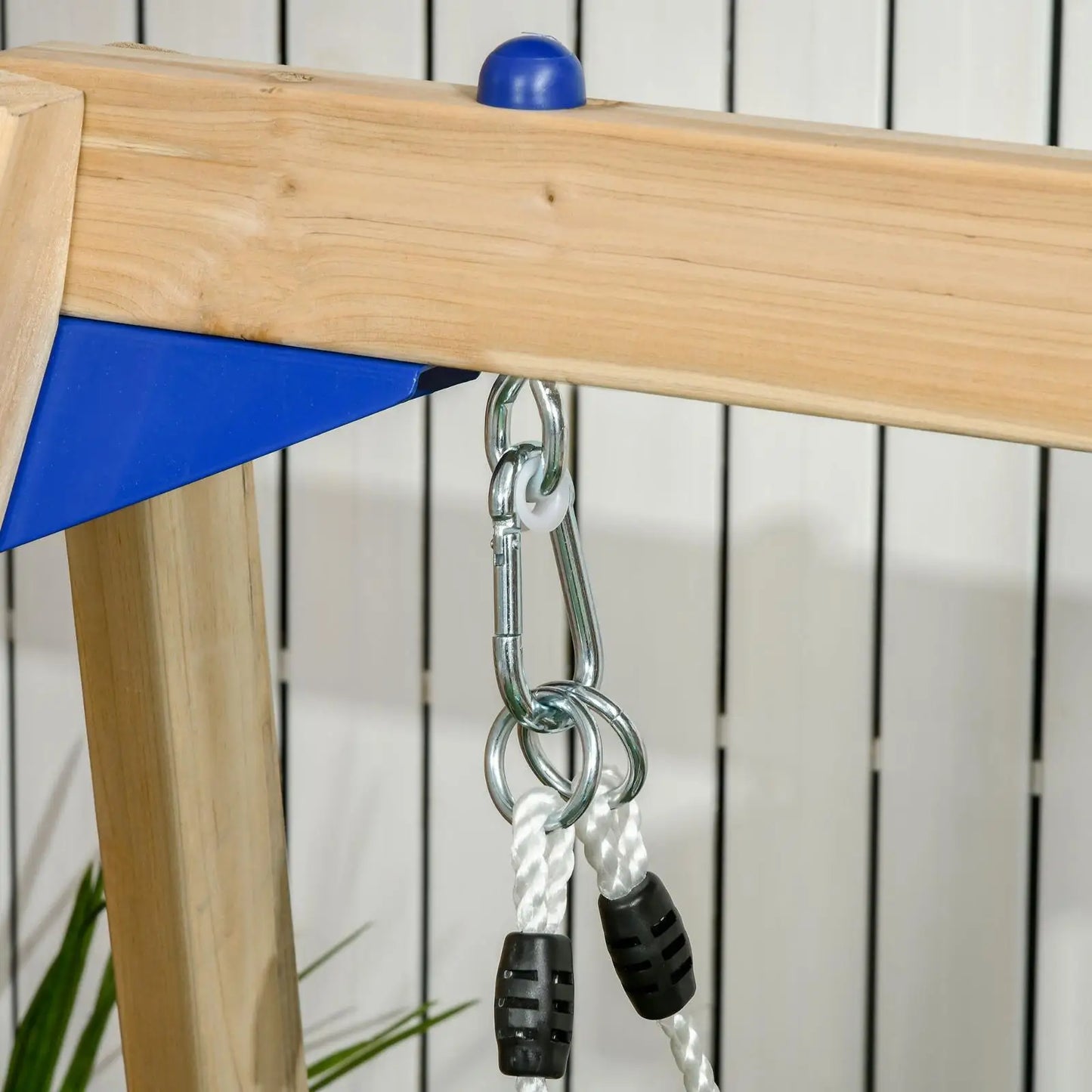 Backyard Wooden Swing and Slide Set with Baby Swing Toddler Slide and Telescope for Kids Playground Fun