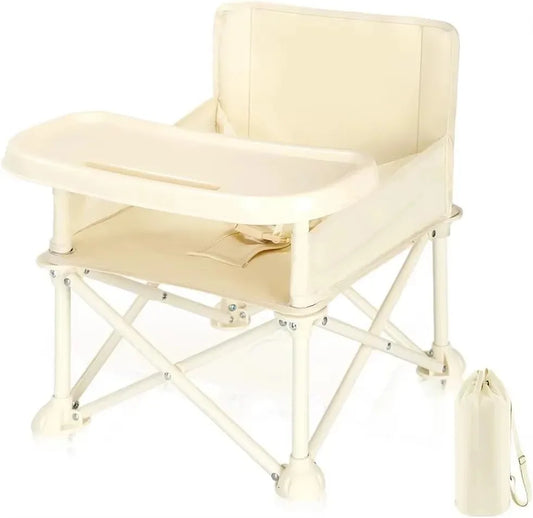 Foldable Portable Baby Dining Chair with Safety Belt & Storage Bag