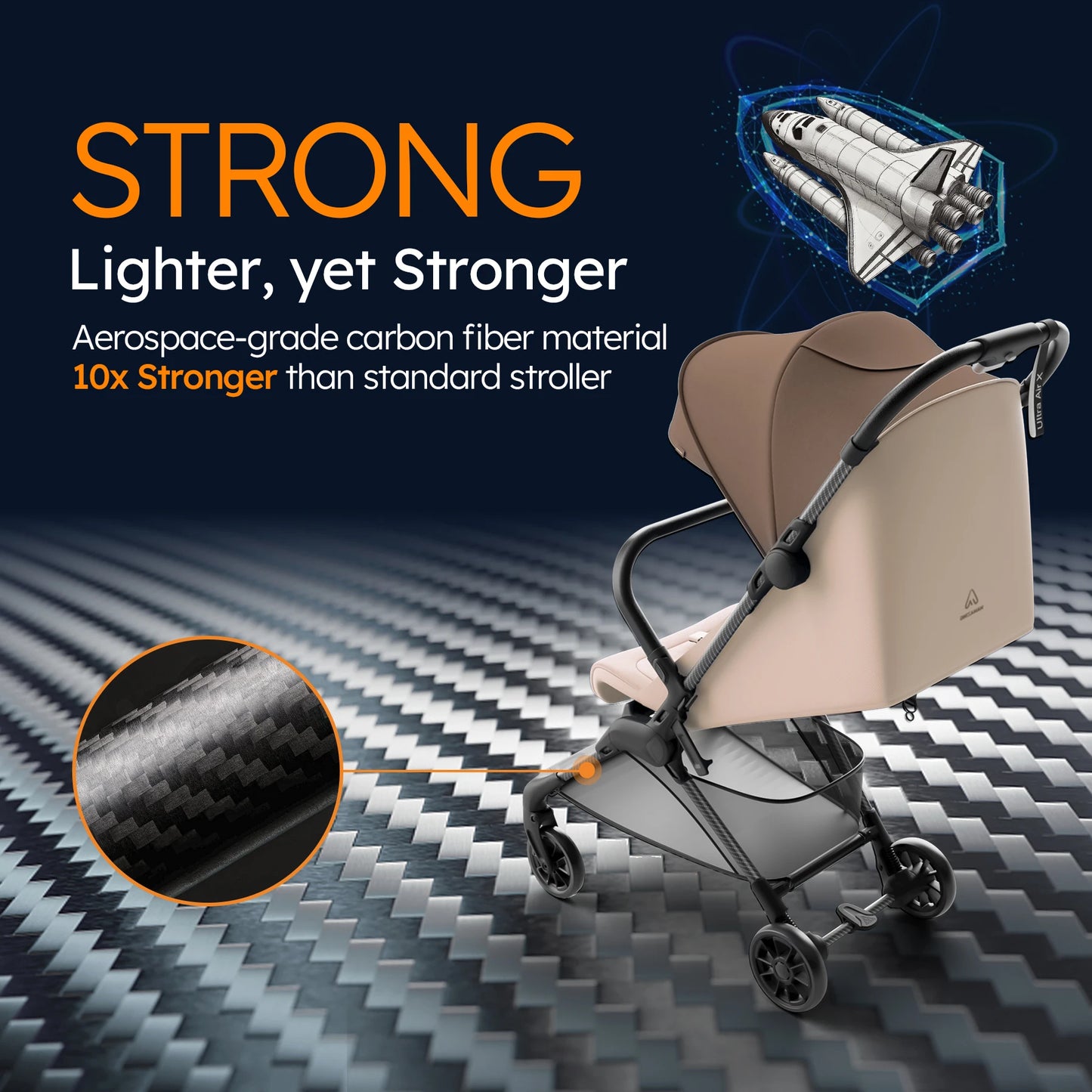 MAMAZING Ultra Air X Lightweight Travel Stroller Waterproof Fabric