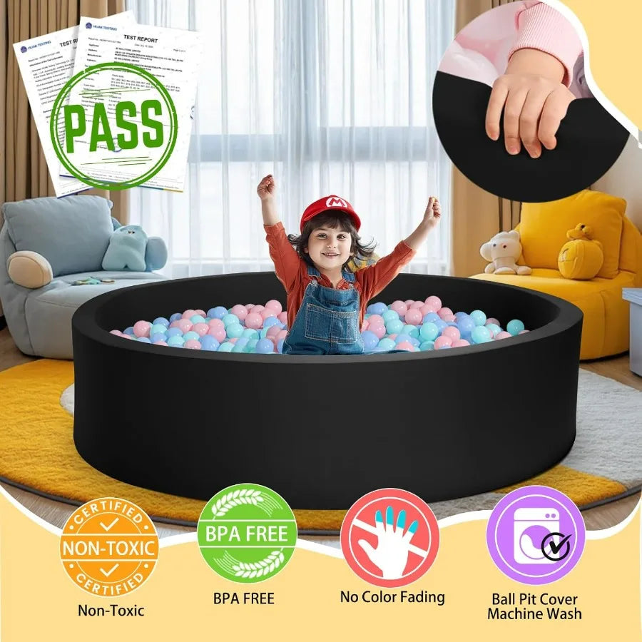 Extra Large Soft Foam Ball Pit 51.2" x 11.8" NO Balls in Large Sponge Round Ball Pool Indoor Round Ball Pits Toddler Playpen -