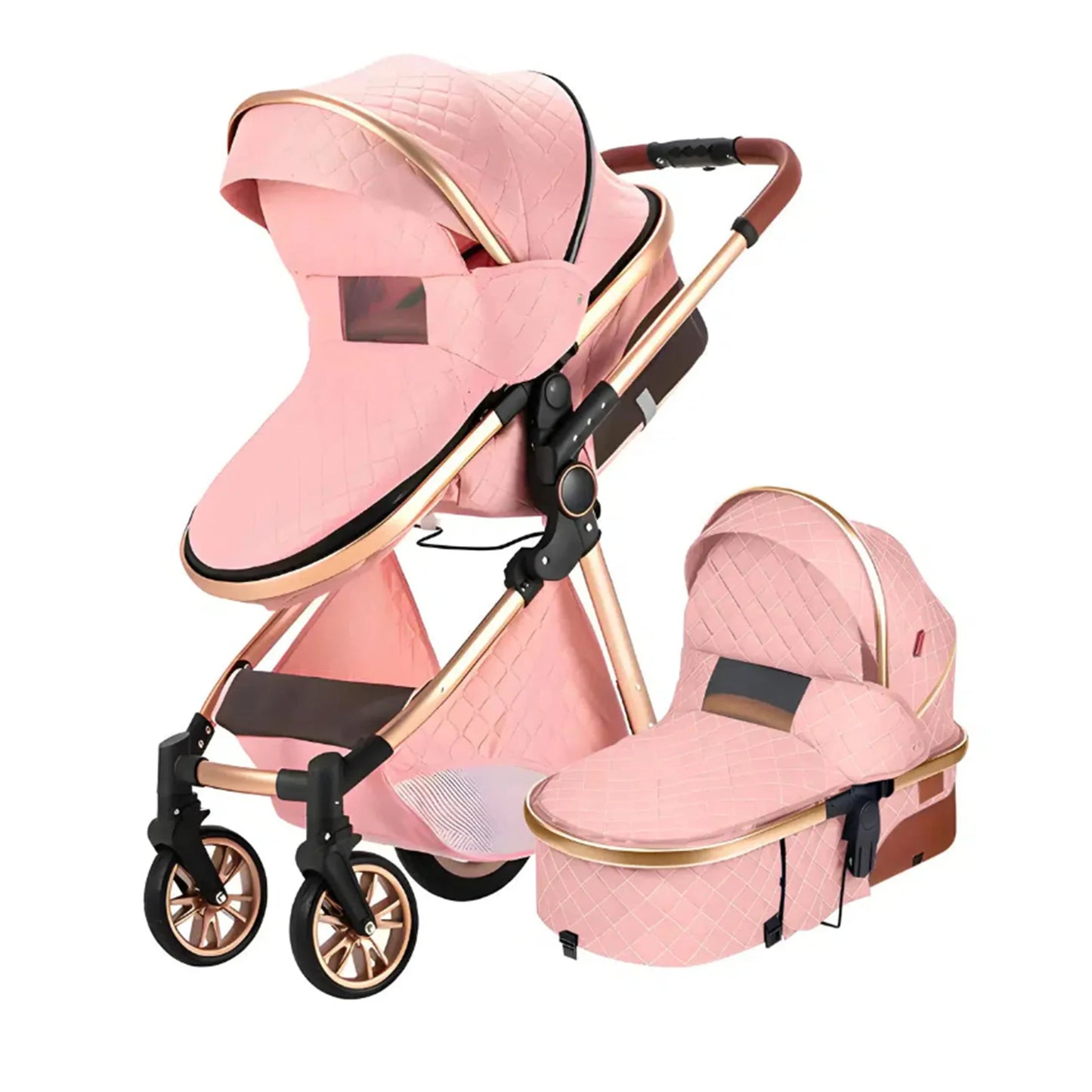 Luxury Travel Pram 3 in 1Baby Stroller High Landscape Baby Carriage Newborn Parm With Mom Bags