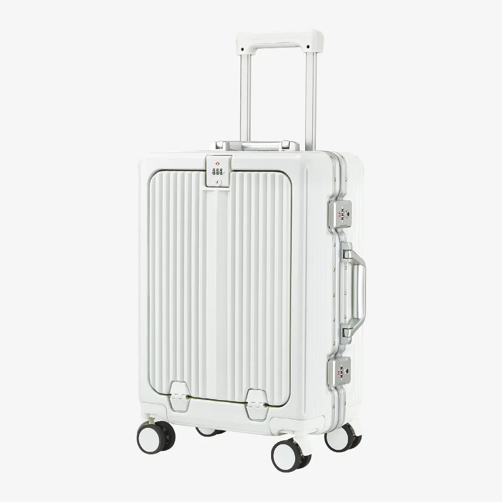 20 Inch Aluminum Rolling Trolley Case Cabin Suitcase Spinner Wheels TSA Locks Travel Luggage With TSA Lock For Men Women