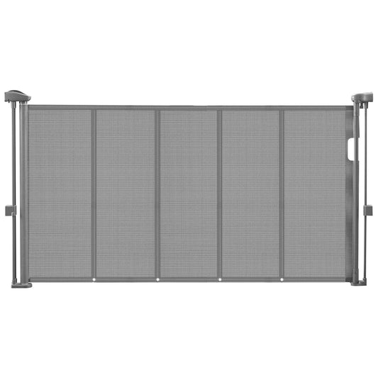 SucceBuy 55/71/110in Retractable Baby Gate 34in Tall Extends Wide Retractable Gate for Kids Mesh Material Easy to Install