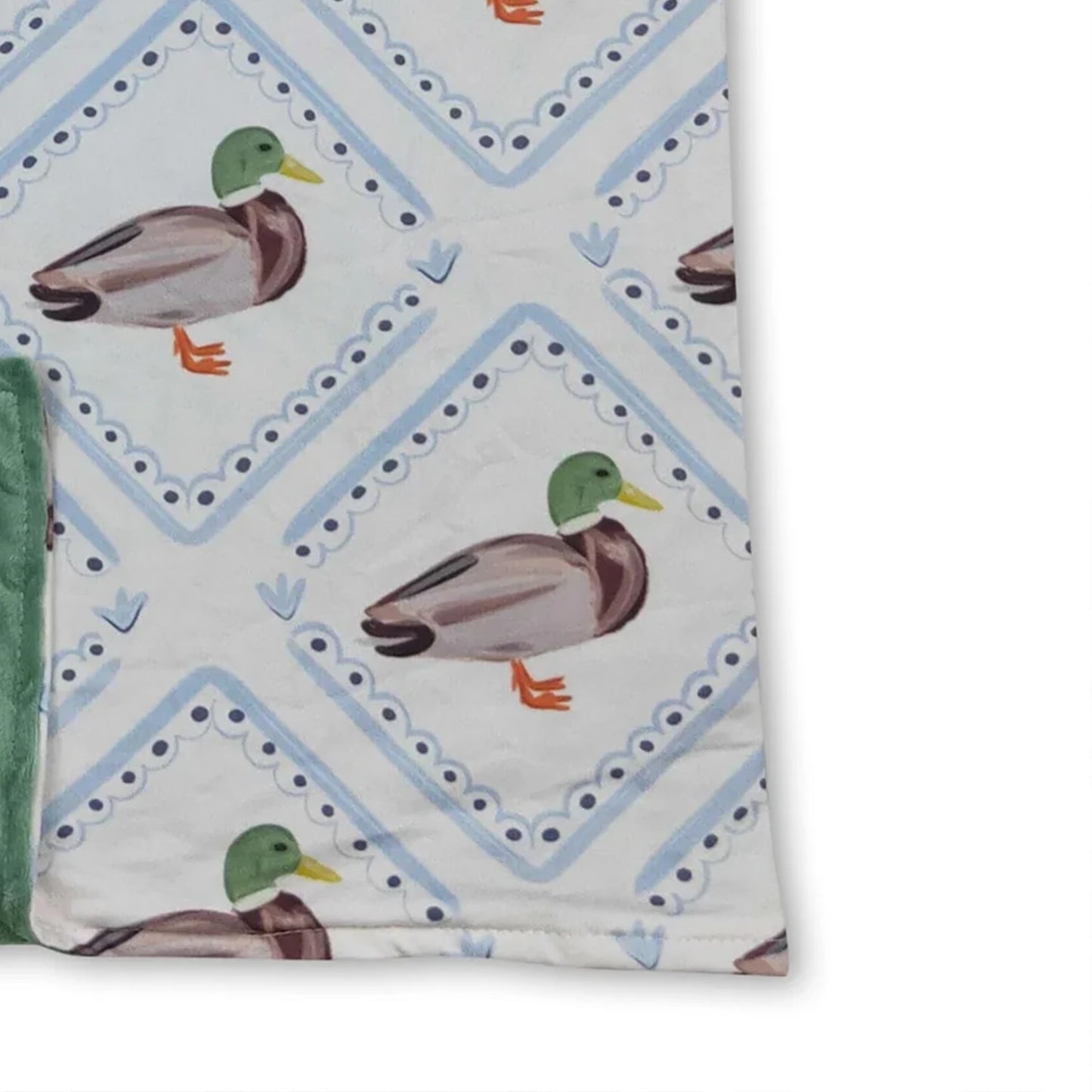 Baby Kids Green Ducks Plaid Southern Blankets