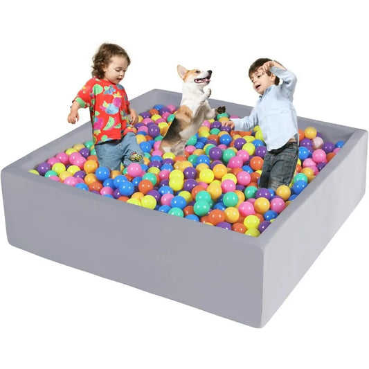 Foam Ball Pit for Toddlers 47.2 x 47.2 x 13.8 Large Square Ball Pits for Soft Baby Playpen Ball Pool Without Balls