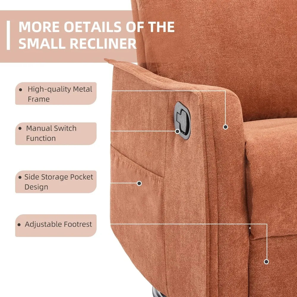 360 Swivel Rocking Recliner Chair for Adults, Nursery Rocking Chair with Heat and Massage, Glider Reclining Chair