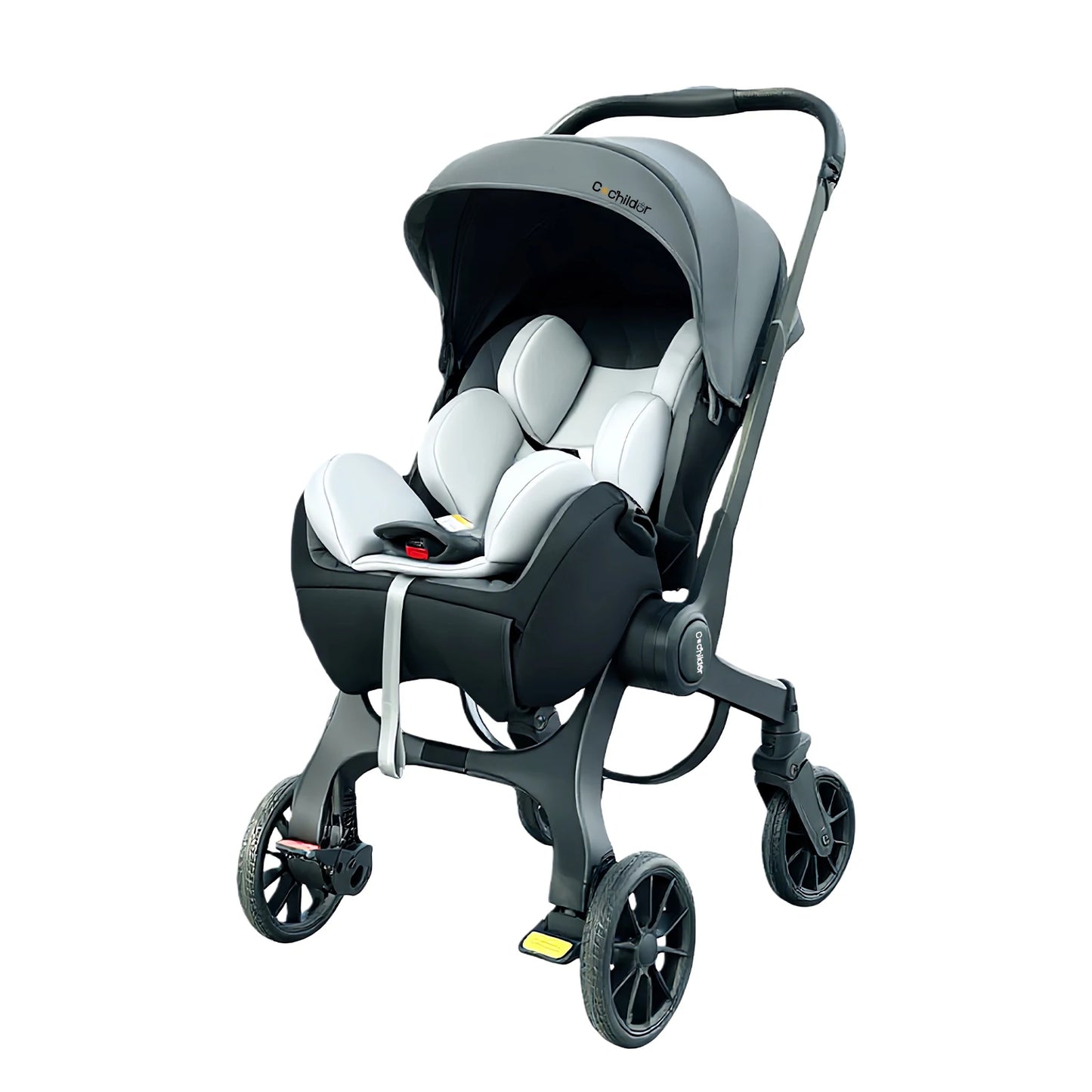 All-Terrain Foldable Baby Stroller, Bidirectional Travel System with Adjustable Backrest, Perfect Camping Cart for Fall